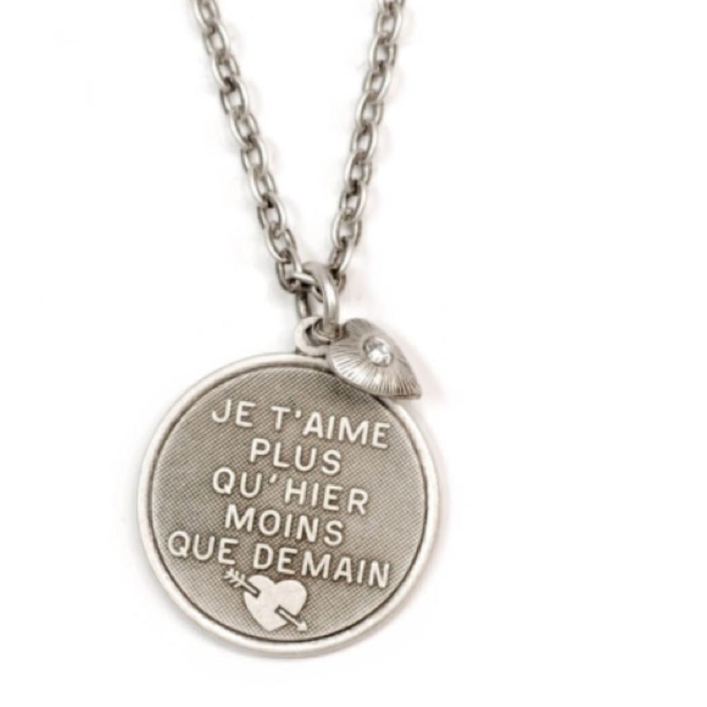 I love you even more today silver necklace